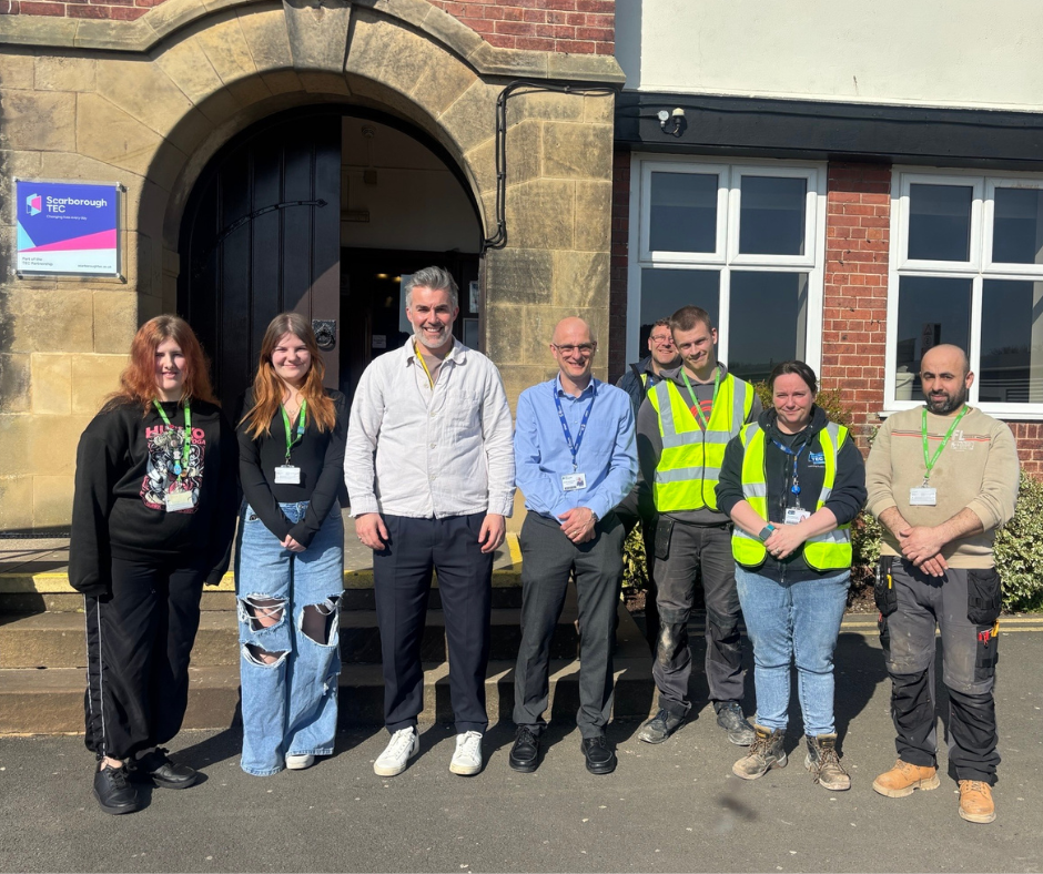 Mayor of the York and North Yorkshire Combined Authority with students and staff.